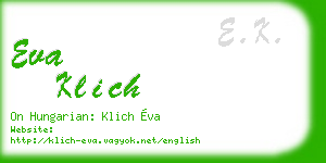eva klich business card